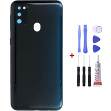Yedcom Samsung M30S Siyah Uyumlu Arka Cam Kapak Pil Kapağı Tamir Set Beraber