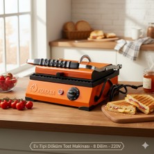 HDF Atababa 8 Dilim Döküm Plaka Ev Tipi Tost Makinesi - Büfe Tipi 220V