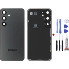 Yedcom Samsung S24 Siyah Uyumlu Arka Cam Kapak Pil Kapağı Tamir Set Beraber
