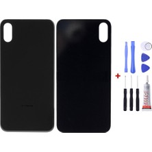 Yedcom Iphone x Siyah Uyumlu Arka Cam Kapak Pil Kapağı Tamir Set Beraber
