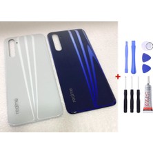 Yedcom Realme 6 Mavi Arka Cam Kapak Pil Kapağı Tamir Set Beraber