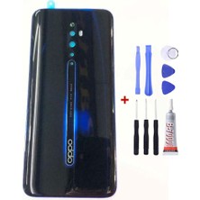 Yedcom Oppo Reno 2z Mavi Arka Cam Kapak Pil Kapağı Tamir Set Beraber