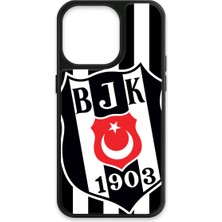 iPhone 14 Pro Uyumlu Beşiktaş Büyük Arma Cam Lisanslı Telefon Kılıfı