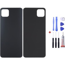 Yedcom Samsung A22 5g Siyah Uyumlu Arka Cam Kapak Pil Kapağı Tamir Set Beraber