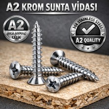 İTHAL 4X60 Krom A2 Paslanmaz Sunta Vidası 50 Adet