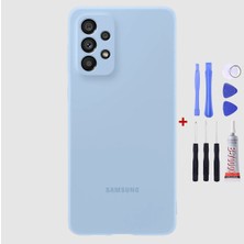 Yedcom Samsung A73 Kamera Camlı Mavi Uyumlu Arka Cam Kapak Pil Kapağı Tamir Set Beraber