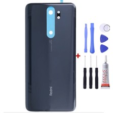 Yedcom Xiaomi Redmi Note 8 Pro Siyah Arka Cam Kapak Pil Kapağı Tamir Set Beraber