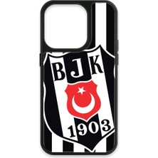 iPhone 15 Pro Uyumlu Beşiktaş Büyük Arma Cam Lisanslı Telefon Kılıfı