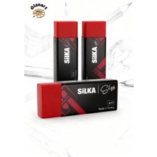 Glanart Kırmızı Pvc Resim ve Sınav Silgisi 3  Adet