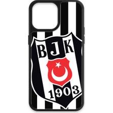 Belirtilmemiş iPhone 13 Pro Max Uyumlu Beşiktaş Büyük Arma Cam Lisanslı Telefon Kılıfı