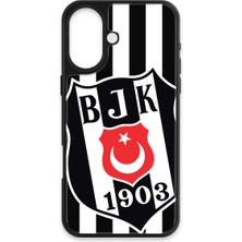 iPhone 16 Uyumlu Beşiktaş Büyük Arma Cam Lisanslı Telefon Kılıfı
