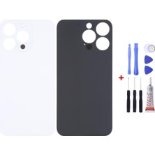 Yedcom Iphone 14 Pro Beyaz Uyumlu Arka Cam Kapak Pil Kapağı Tamir Set Beraber