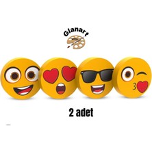 Glanart Emojili Yuvarlak Silgi 2 Adet