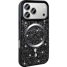 Apple iPhone 17 Pro Max Kılıf Pırlanta Tasarımlı M-Safe Şarj Özellikli Zore Mozaik Silikon Kapak