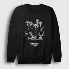 Presmono Unisex Siyah Super Lady I Dle Gidle Sweatshirt