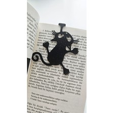 Mithra 3D Baskı Sevimli Tırmanan Kedi Kitap Ayracı-Siyah 10'lu Set