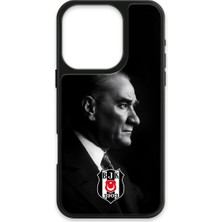 iPhone 16 Pro Uyumlu Beşiktaş Büyük Atatürk Cam Lisanslı Telefon Kılıfı