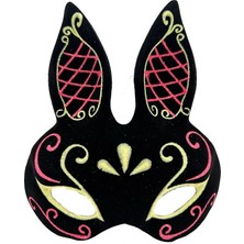 Shoplet Buğz Siyah Kırmızı Gold Tavşan Maskesi