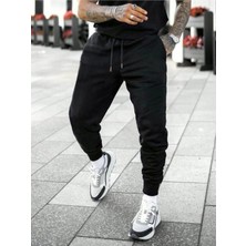 Risil-Nu Company Siyah Unisex Kışlık Şardonlu Kalın Eşofman Altı