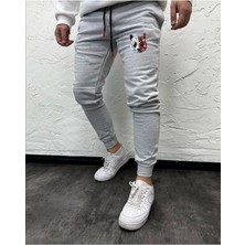 Risil-Nu Company Erkek Tokyo Gri Siyah Jogger Yazlık Eşofman Altı