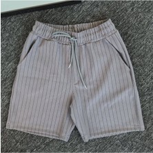 Risil-Nu Company Yeni Sezon Premium Krep Kumaş Çizgi Detaylı Unisex Şort