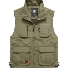 Sanalbolluk Içi Fileli Krem Renk Outdoor Yazlık Yelek
