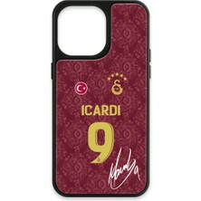 iPhone 14 Pro Max Uyumlu Galatasaray Mauro Icardi 3. Forma Imzalı Cam Lisanslı Telefon Kılıfı