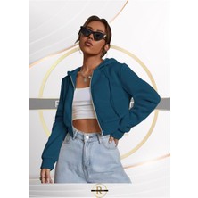 Risil-Nu Company Yeni Sezon 3 Iplik Relax Fit Crop Sweat Ceket