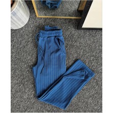 Risil-Nu Company Yeni Sezon Premium Krep Kumaş Çizgi Detaylı Unisex Pantolon