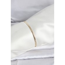 Callerrons Accessories cm 14K Gold Renk Yassı Zincir Model Kadın Bileklik - EBJ260207W39487