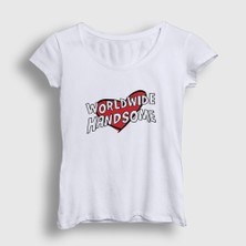 Presmono Kadın Beyaz Worldwide Handsome Yakışıklı Hediye Jin Bts T-Shirt