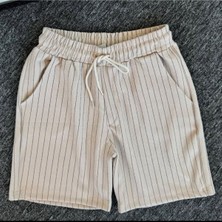 Risil-Nu Company Yeni Sezon Premium Krep Kumaş Çizgi Detaylı Unisex Şort