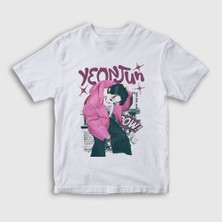 Presmono Unisex Çocuk Beyaz Yeonjun Tomorrow x Tomorrow T-Shirt
