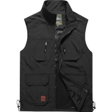 Sanalbolluk Içi Fileli Siyah Renk Outdoor Yazlık Yelek