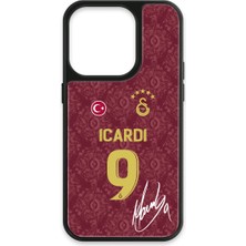 iPhone 15 Pro Uyumlu Galatasaray Mauro Icardi 3. Forma Imzalı Cam Lisanslı Telefon Kılıfı