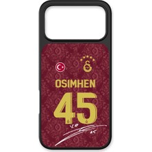 iPhone 17 Pro Uyumlu Galatasaray Victor Osimhen 3. Forma Imzalı Cam Lisanslı Telefon Kılıfı