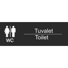 Altınuç Art Design 2 Adet Tuvalet Toilet 20X7 cm Pvc Ofis Uyarı Levhası