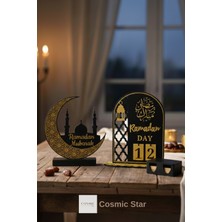 Cosmic Store Ramazan Takvimi Gün Sayacı Dekoratif 2'li Set | Ramazan Day ve Ay Figürü Masaüstü Aksesuar Hediyelik