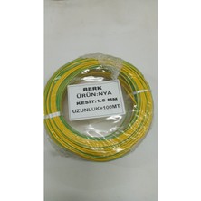 İNWATT 1.5 mm Sarıyeşil Nya Kablo 100 Metre  Tam Kesit Tesisat Kablosu