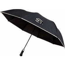 Basepoint Siyah Ultra Geniş Fiber Telli Otomatik Şemsiye 120CM