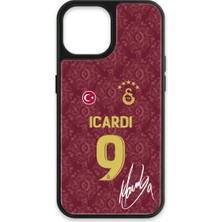 iPhone 15 Uyumlu Galatasaray Mauro Icardi 3. Forma Imzalı Cam Lisanslı Telefon Kılıfı