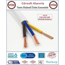 İNWATT 3x2.5 Ttr Elektrik Kablosu - Uzatma Ara Kablo - 50 Metre