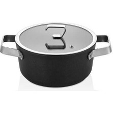 Oms 3170 Durastone Peek Çizilmez 24 cm Derin Tencere Siyah