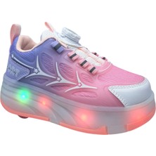 Marco Kids 18-26Y1801 Çocuk Işıklı Paten Ayakkabı – USB Şarjlı LED Spor Pembe