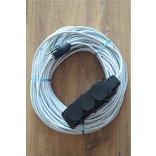 İNWATT 3x2.5 Ttr 50 Metre Çok Telli Beyaz Renk Izolasyonlu Topraklı Üçlü Grup Priz Seyyar Uzatma Kablosu