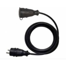 Orel 20 Metre Siyah Kauçuk Tekli Priz Topraklı 3x1.5