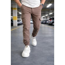 Lorda Giyim Erkek Pantalon Liktalı Kargo Cepli Yuksek Bel Fermuarlı Lastik Paça