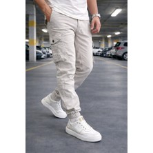 Lorda Giyim Erkek Pantalon Liktalı Kargo Cepli Yuksek Bel Fermuarlı Lastik Paça