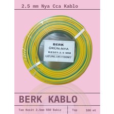 İNWATT 2.5 mm Sarıyeşil Cca Nya Kablo 100 Metre Tam Kesit Tesisat Kablosu