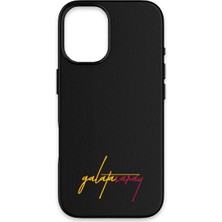 Belirtilmemiş iPhone 17 Uyumlu Galatasaray El Yazı Deri Magsafe Lisanslı Telefon Kılıfı